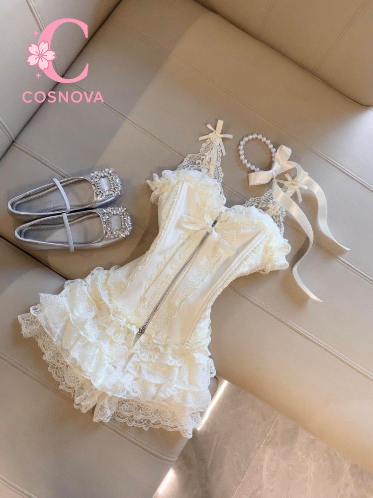 Lace Trim Cami - Conjunto de Top de Renda Cute