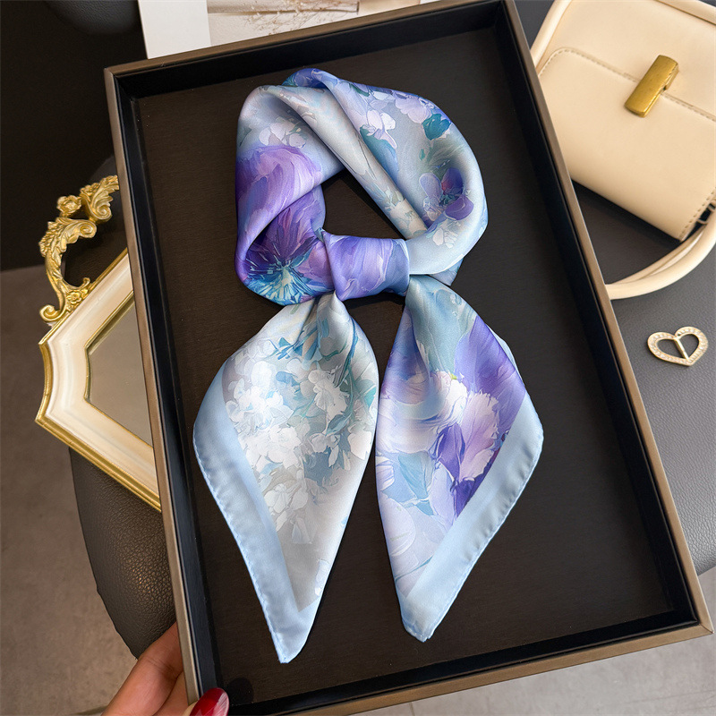 Women Fashion Necktie - 2026 nova impressão floral lenço quadrado
