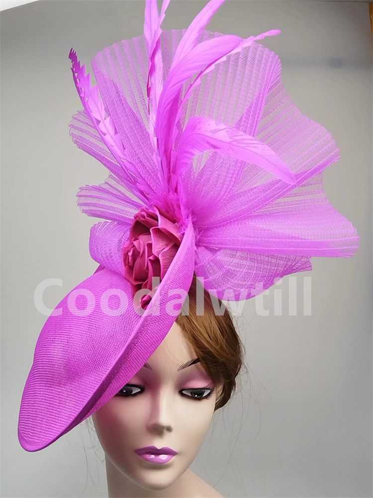 Women'S Fashion Kentucky Derby - Elegante flor fascinator pillbox boné de