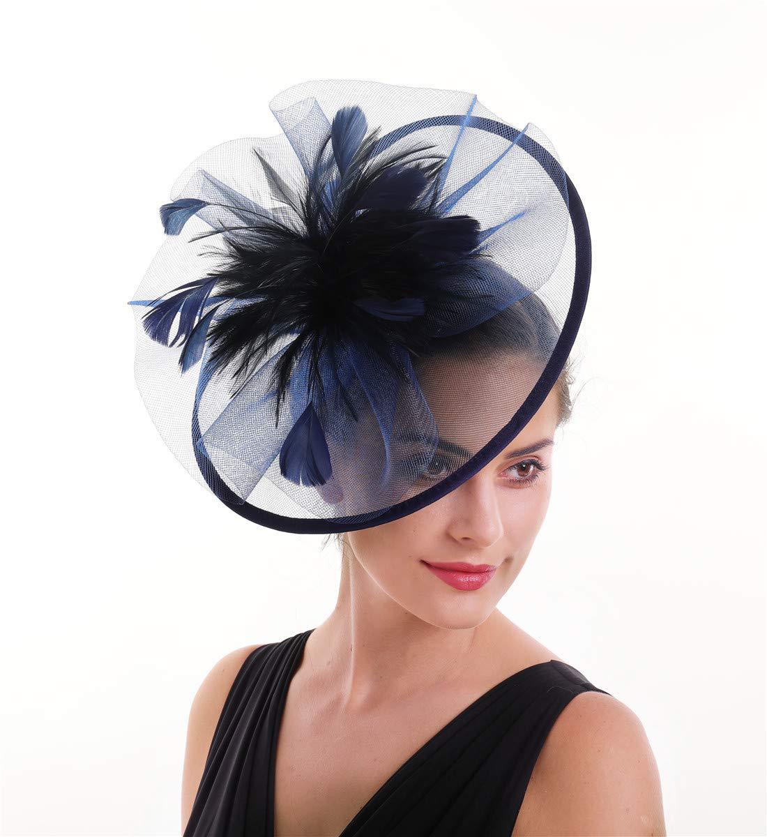 Women'S Fashion Kentucky Derby - Chapéu Fascinador de Penas para Mulheres,