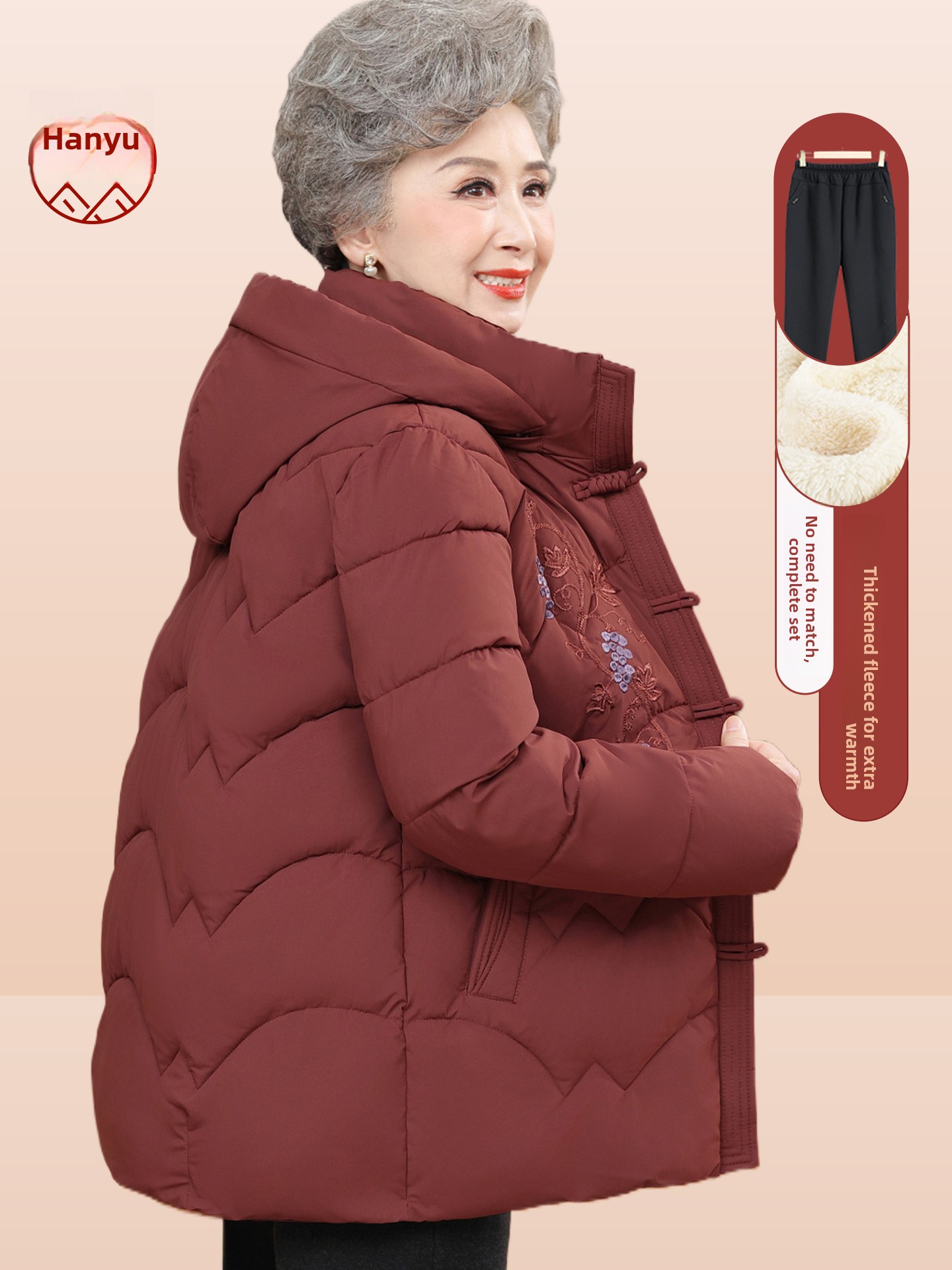Women Fashion Over The Years - Jaqueta de Algodão Forrada com Fleece