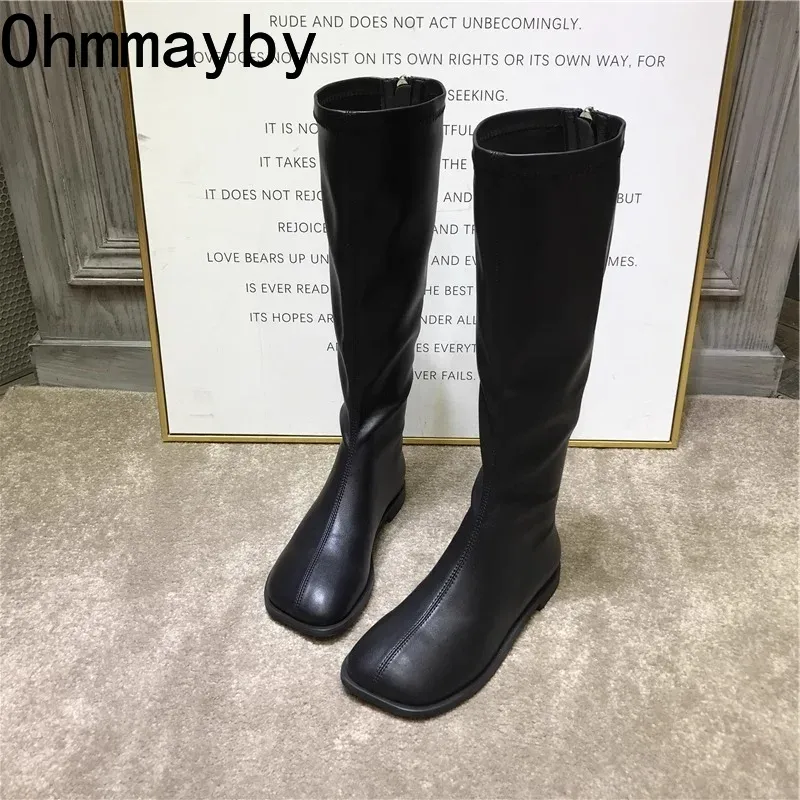 Women'S Fashion Knee High Boots - Estilo de rua estiramento feminino joelho