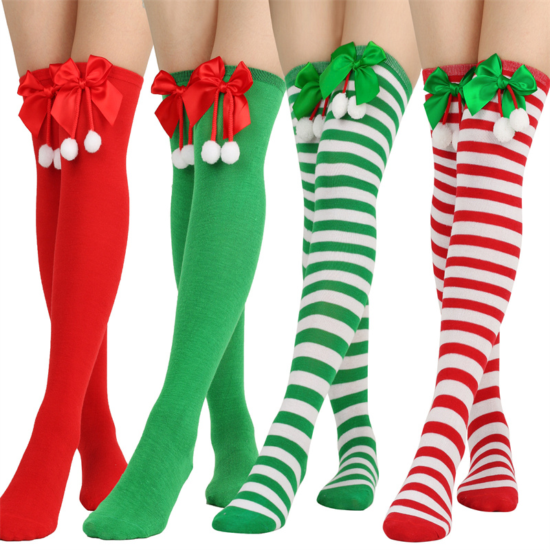 Natal laço meias de malha acim - Women Fashion Over The Years avaliação e preço