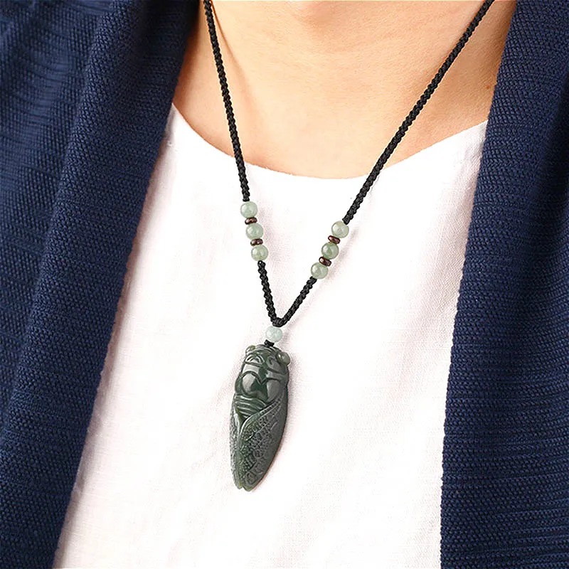 Natural Hetian Jade Cicada Col - Women'S Fashion Jewellery avaliação e preço