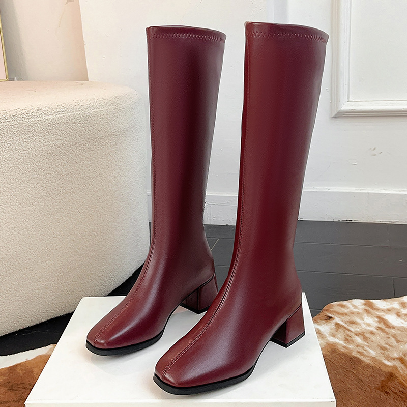 Botas Femininas de Cano Longo: - Women'S Fashion Knee High Boots avaliação e preço