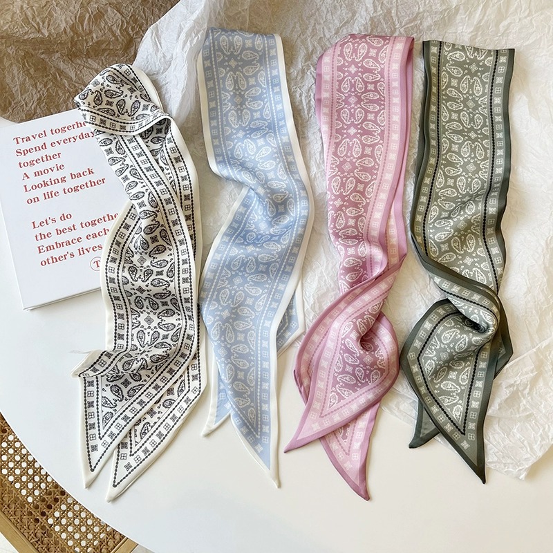 Conjunto série lenço de cetim  - Women Fashion Necktie avaliação e preço