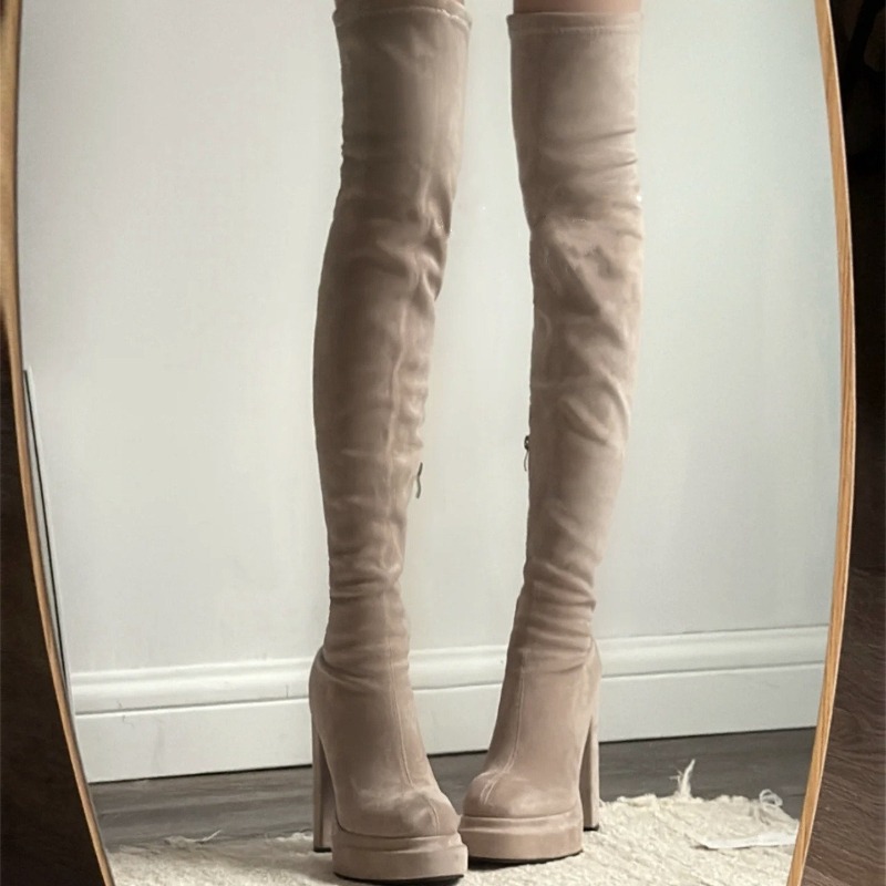 Botas Femininas de Salto Alto  - Women'S Fashion Knee High Boots avaliação e preço