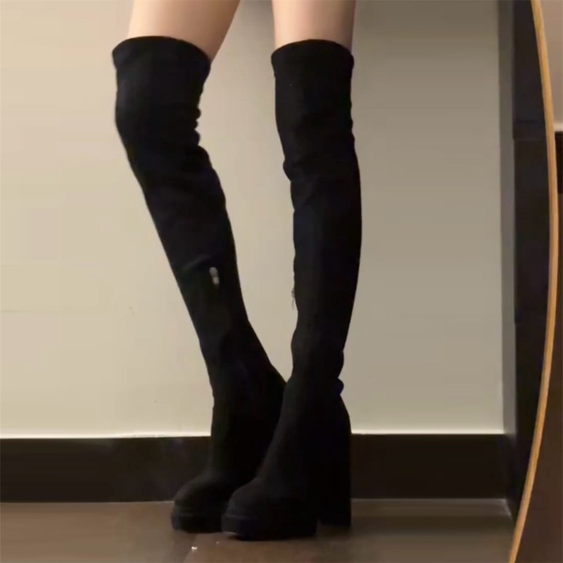 Botas Femininas de Salto Alto  - Women'S Fashion Knee High Boots avaliação e preço
