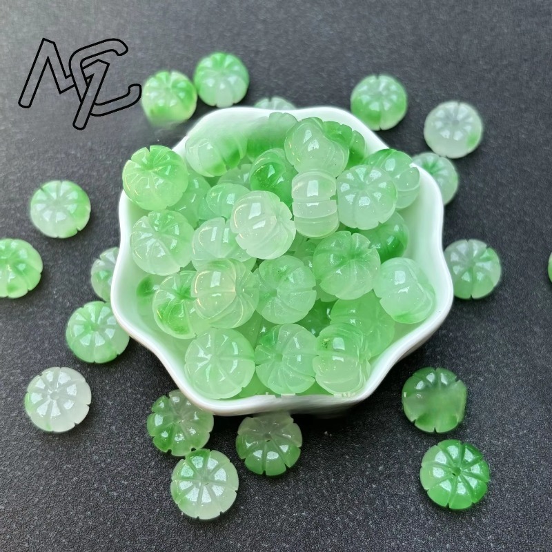10 pçs um verde jade abóbora c - Women'S Fashion Jewellery avaliação e preço