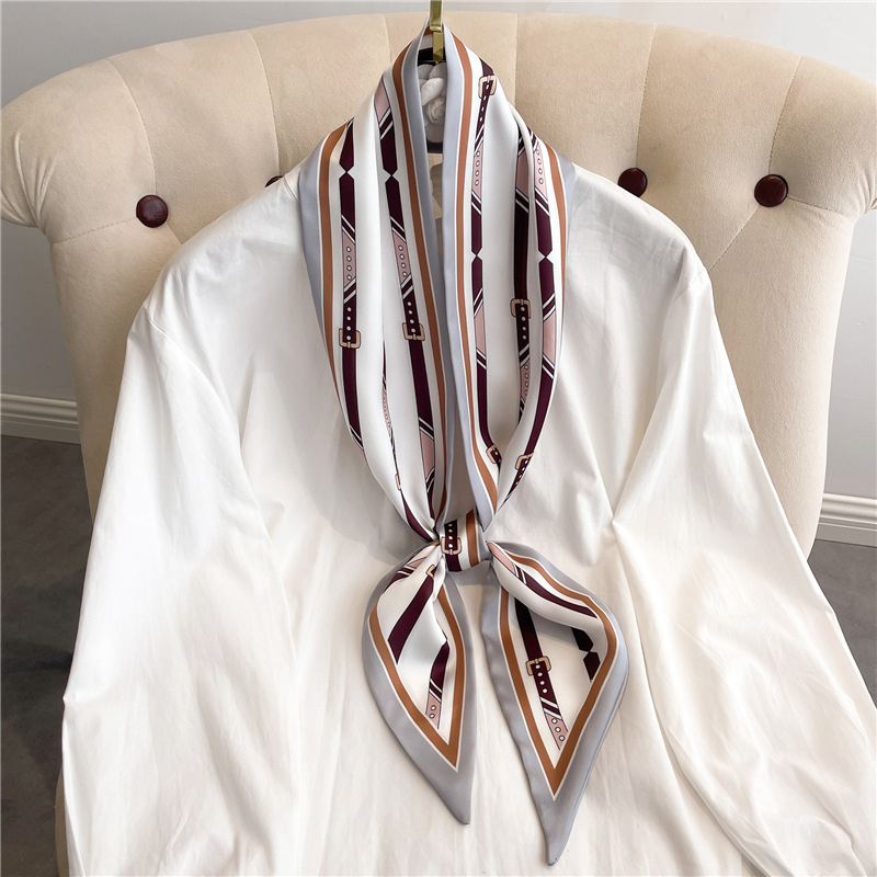 Lenço Longo de Seda Estampado  - Women Fashion Necktie avaliação e preço