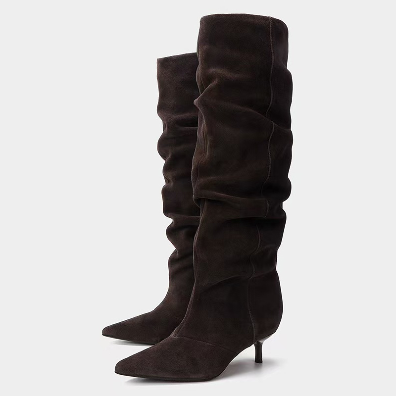 Liyke pista moda plissado camu - Women'S Fashion Knee High Boots avaliação e preço
